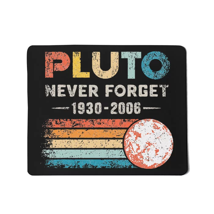 Vintage Never Forget Pluto Funny Retro Astronomy Space Mousepad