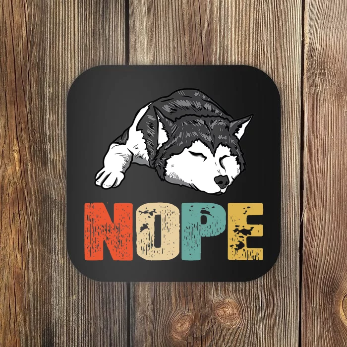 Vintage Nope Funny Siberian Husky Dog Lover TShirt Coaster