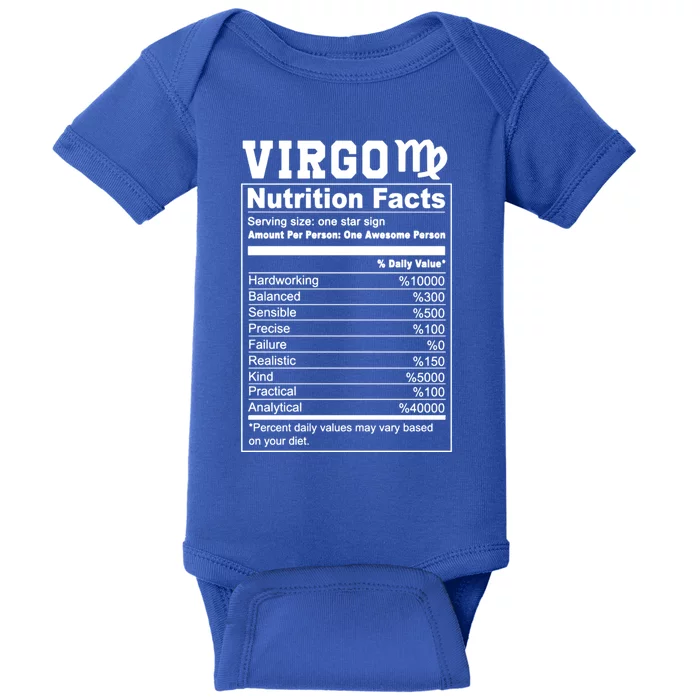 Virgo Nutrition Facts Cool Gift Baby Bodysuit