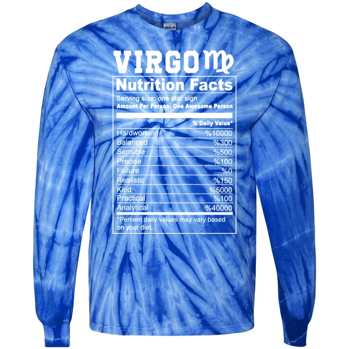 Virgo Nutrition Facts Cool Gift Tie-Dye Long Sleeve Shirt