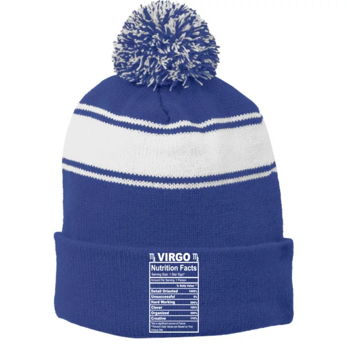 Virgo Nutrition Facts Gift Stripe Pom Pom Beanie