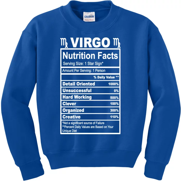 Virgo Nutrition Facts Gift Kids Sweatshirt