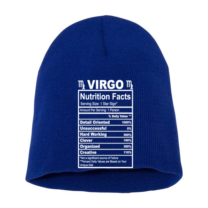 Virgo Nutrition Facts Gift Short Acrylic Beanie