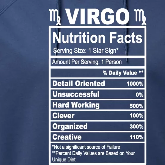 Virgo Nutrition Facts Gift Performance Fleece Hoodie