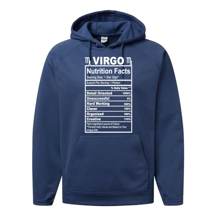 Virgo Nutrition Facts Gift Performance Fleece Hoodie