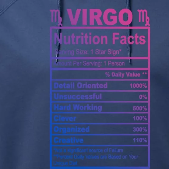 Virgo Nutrition Facts Cute Gift Performance Fleece Hoodie