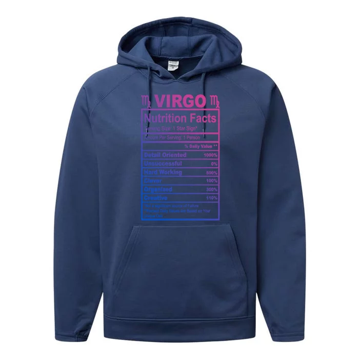 Virgo Nutrition Facts Cute Gift Performance Fleece Hoodie