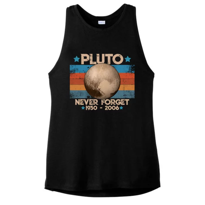 Vintage Never Forget Pluto Ladies Tri-Blend Wicking Tank