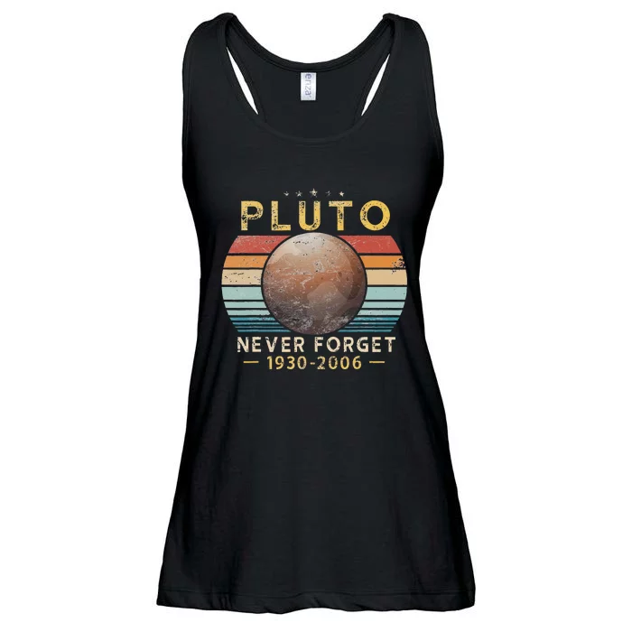 Vintage Never Forget Pluto Funny Space Science Lover Ladies Essential Flowy Tank