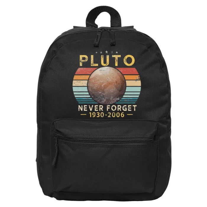 Vintage Never Forget Pluto Funny Space Science Lover 16 in Basic Backpack