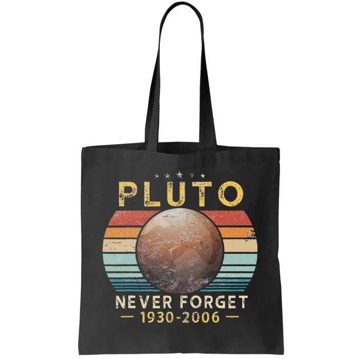 Vintage Never Forget Pluto Funny Space Science Lover Tote Bag