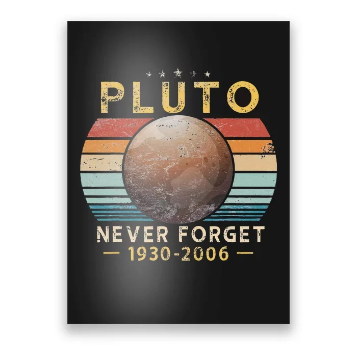 Vintage Never Forget Pluto Funny Space Science Lover Poster