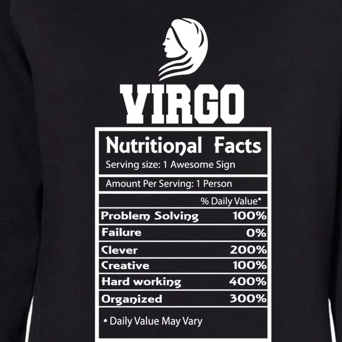 Virgo Nutritional Facts Horoscope Zodiac Astrology Sign Gift Womens California Wash Sweatshirt