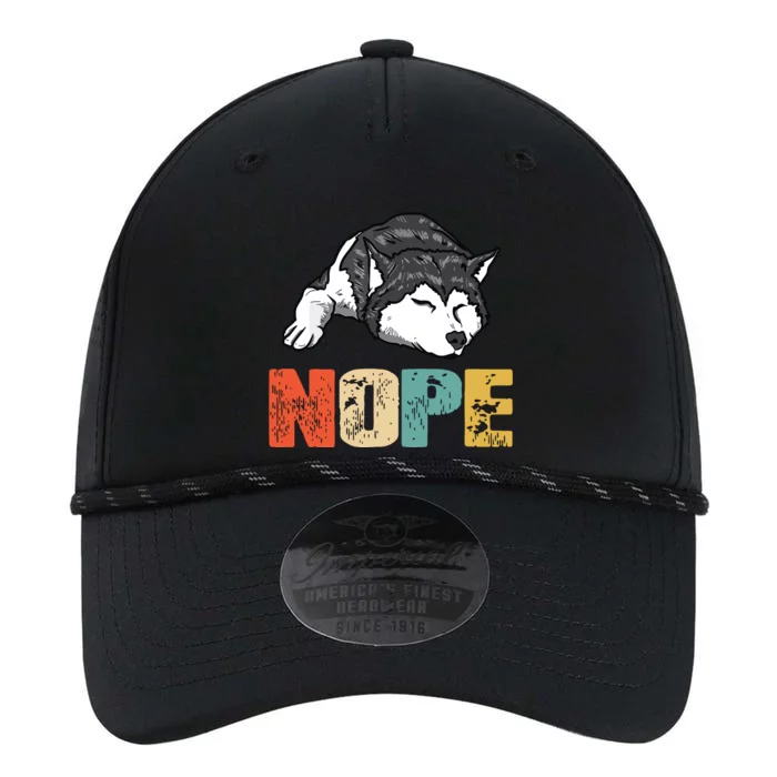 Vintage Nope Funny Siberian Husky Dog Lover Performance The Dyno Cap