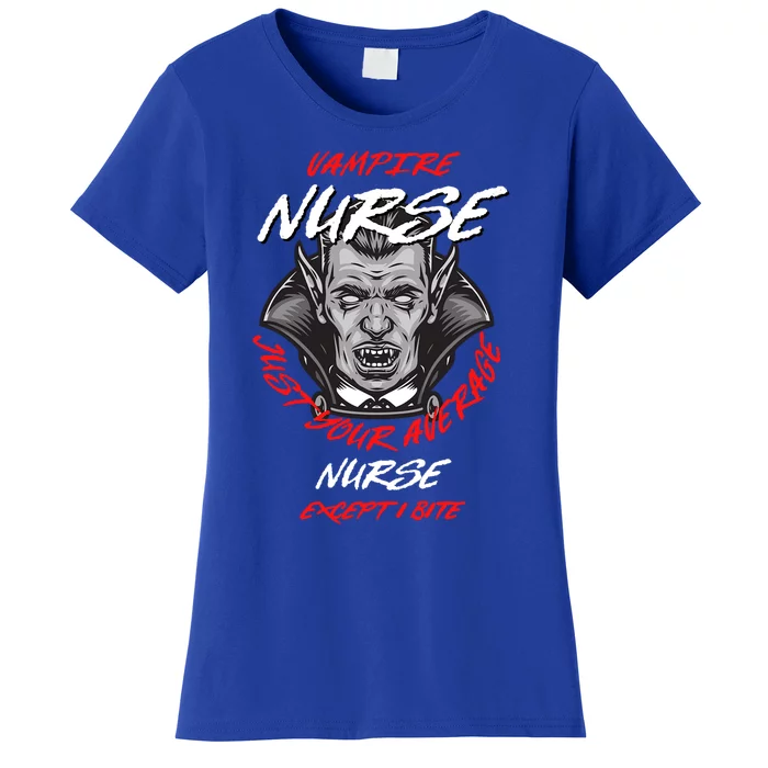 Vampire Nurse Halloween Nursing Scary Rn Funny Boss Meaningful Gift Women's T-Shirt