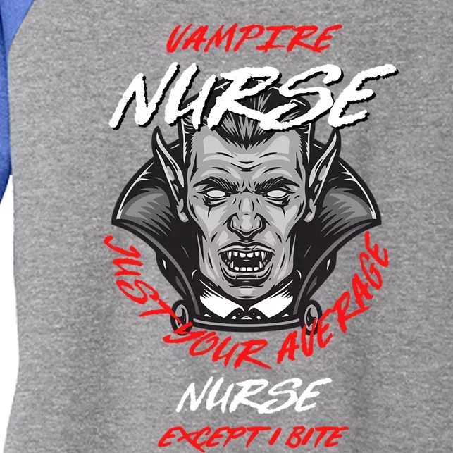 Vampire Nurse Halloween Nursing Scary Rn Funny Boss Meaningful Gift Women's Tri-Blend 3/4-Sleeve Raglan Shirt