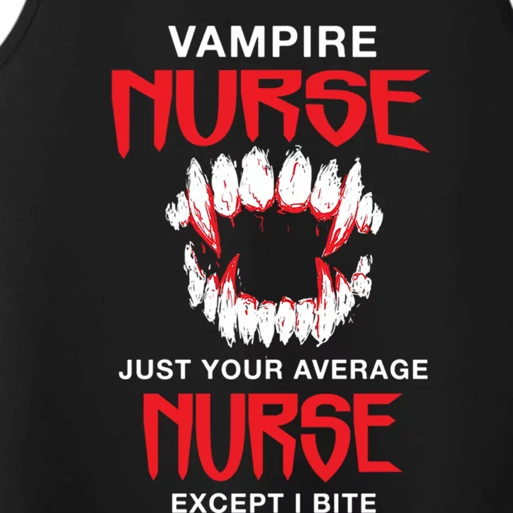 Vampire Nurse Halloween Nursing Scary Rn Funny Coworker Gift Performance Tank