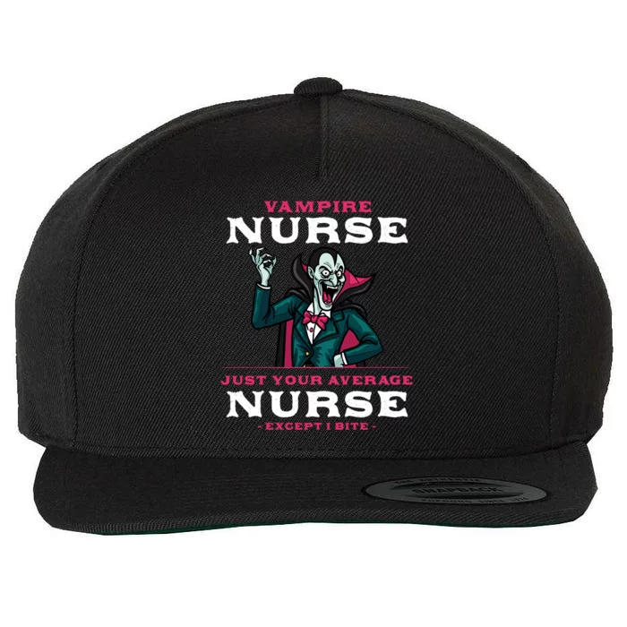 Vampire Nurse Halloween Nursing Scary Rn Villain Funny Gift Wool Snapback Cap