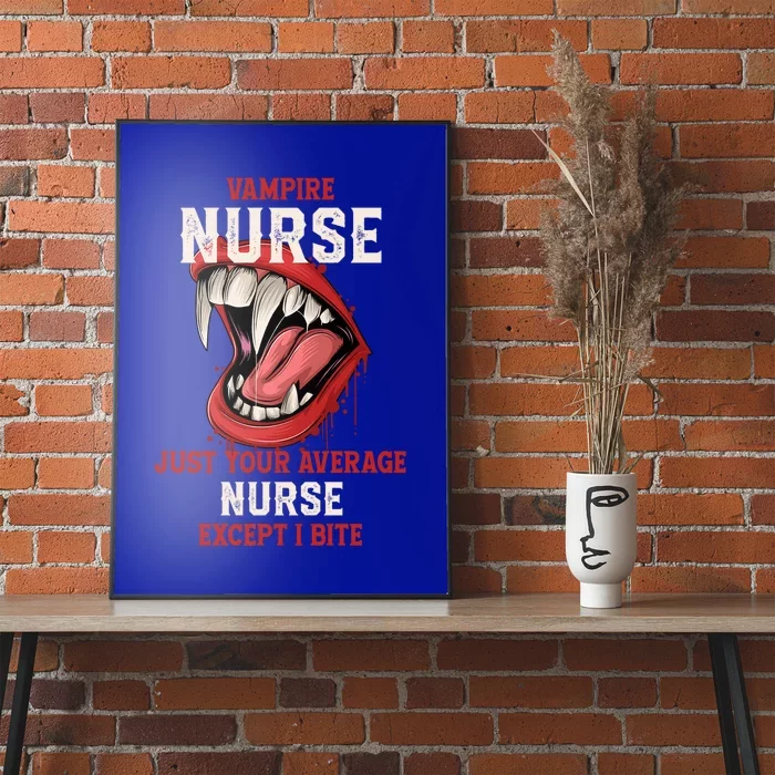 Vampire Nurse Halloween Nursing Scary Rn Work Blood Sucker Gift Poster