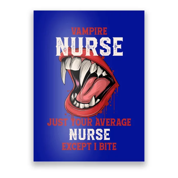 Vampire Nurse Halloween Nursing Scary Rn Work Blood Sucker Gift Poster