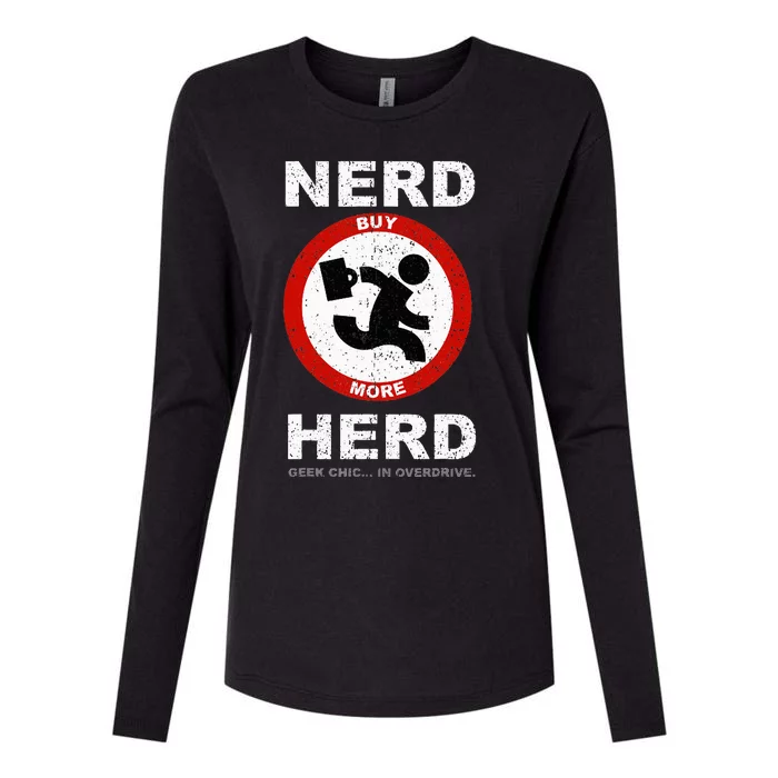 Vintage Nerd Herd Geek Chic In Overdrive Womens Cotton Relaxed Long Sleeve T-Shirt