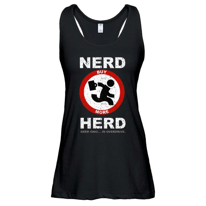 Vintage Nerd Herd Geek Chic In Overdrive Ladies Essential Flowy Tank