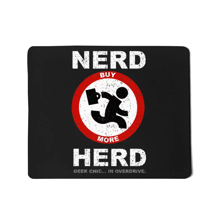 Vintage Nerd Herd Geek Chic In Overdrive Mousepad