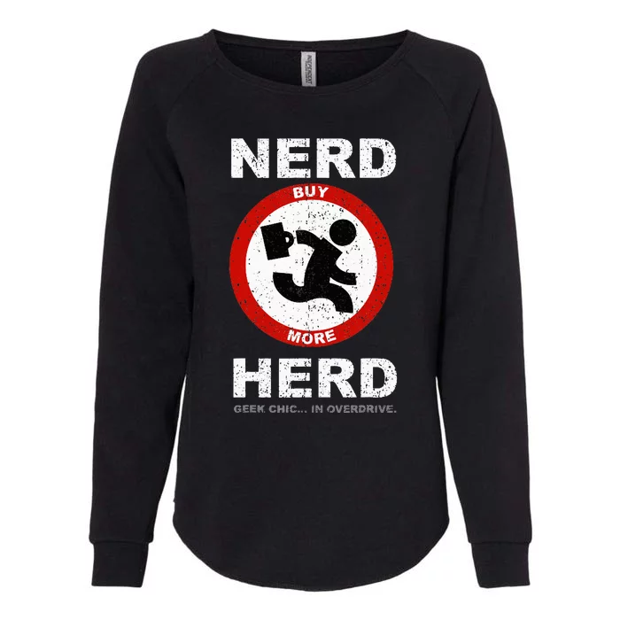 Vintage Nerd Herd Geek Chic In Overdrive Womens California Wash Sweatshirt