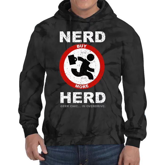 Vintage Nerd Herd Geek Chic In Overdrive Tie Dye Hoodie