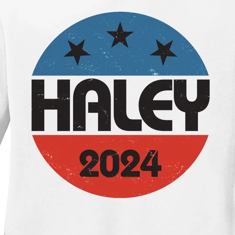 Vintage Nikki Haley For President 2024 Election Ladies Long Sleeve Shirt