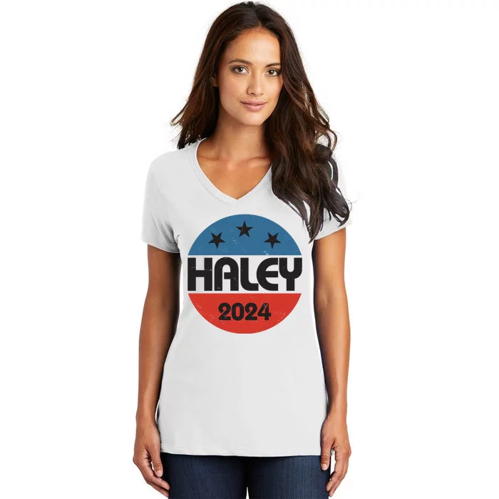 Vintage Nikki Haley For President 2024 Election Women's V-Neck T-Shirt