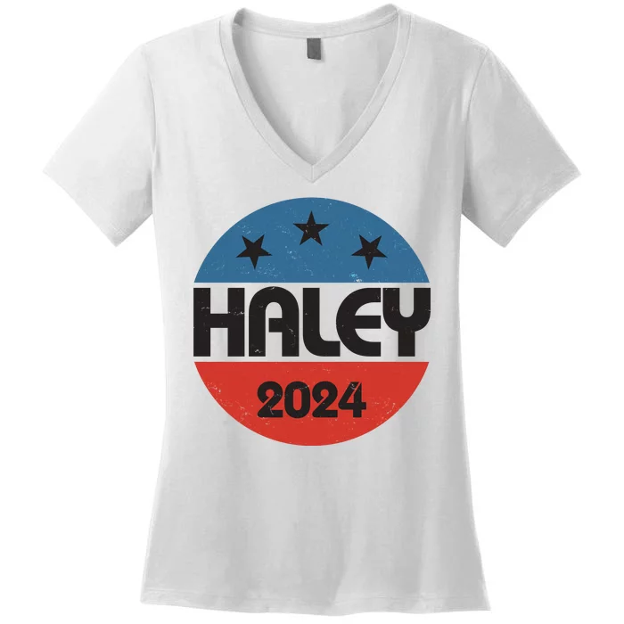 Vintage Nikki Haley For President 2024 Election Women's V-Neck T-Shirt