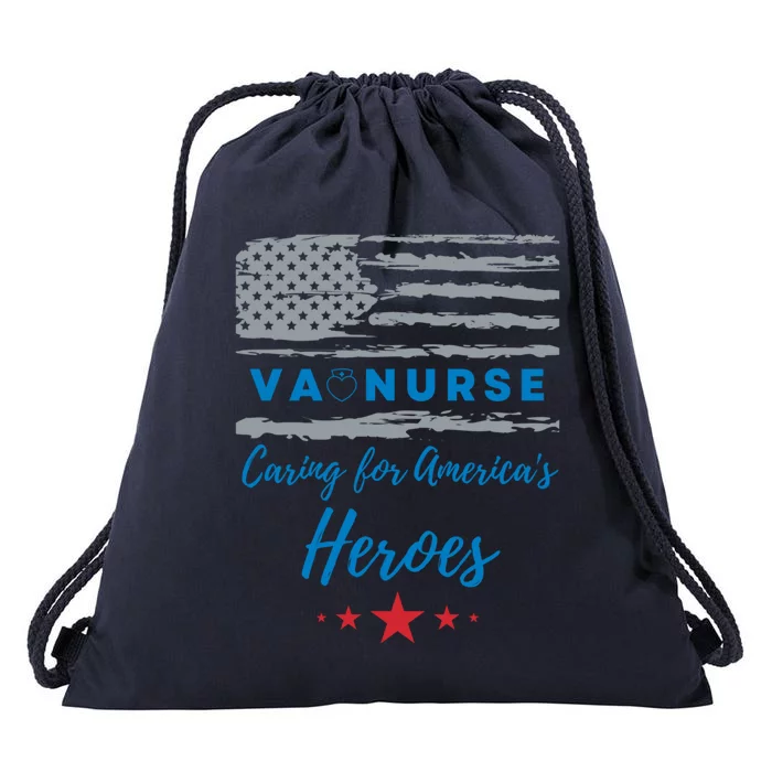 Va Nurse Heroes Serving Heroes Patriotic Flag Gift Drawstring Bag