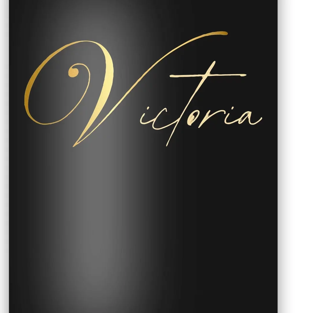 Victoria Name In Elegant Golden Letters Poster