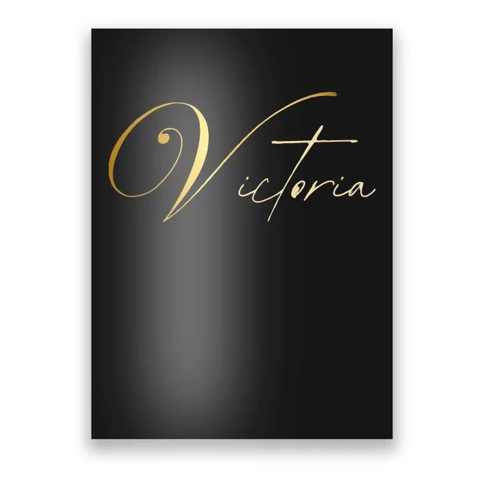 Victoria Name In Elegant Golden Letters Poster