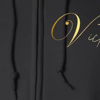 Victoria Name In Elegant Golden Letters Full Zip Hoodie