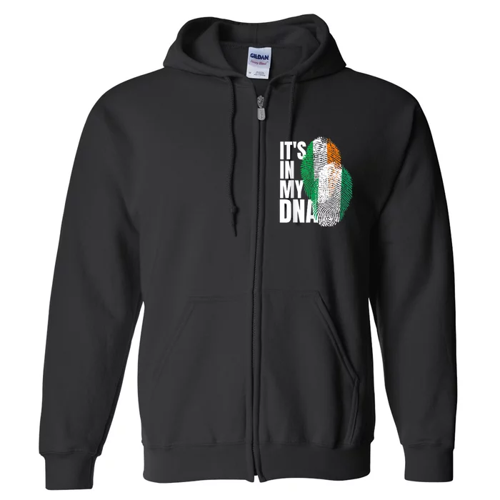 Vintage Nigeria Irish And Nigerian Mix DNA Heritage Flag Full Zip Hoodie