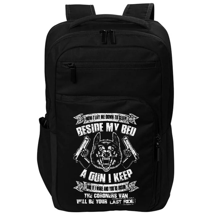 Vintage Now I Lay Me Down To Sleep Beside My Bed A Gun Impact Tech Backpack