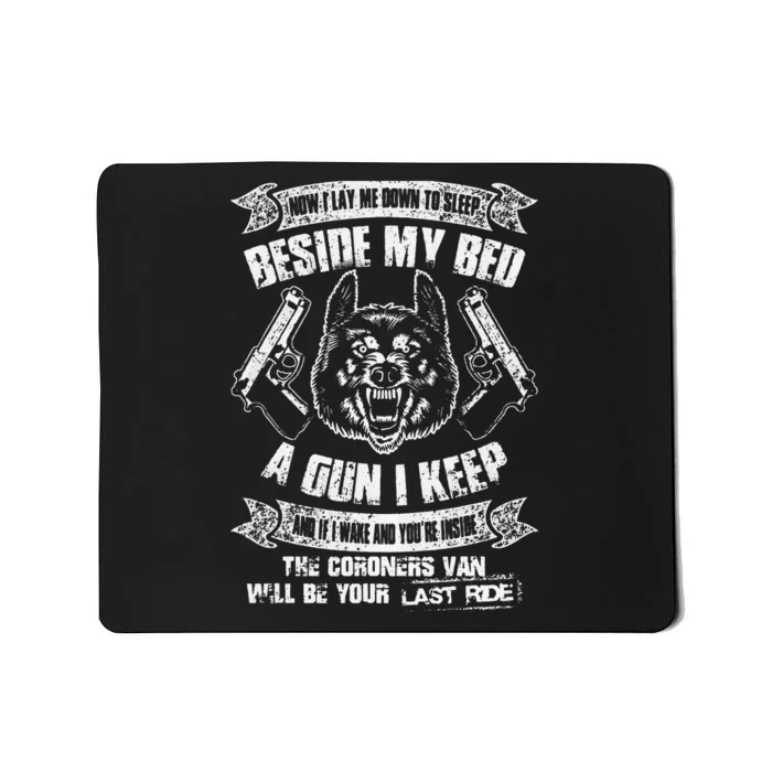 Vintage Now I Lay Me Down To Sleep Beside My Bed A Gun Mousepad