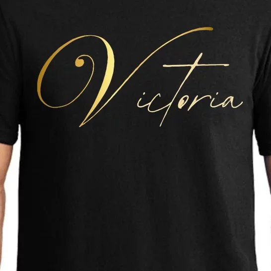 Victoria Name In Elegant Golden Letters Pajama Set