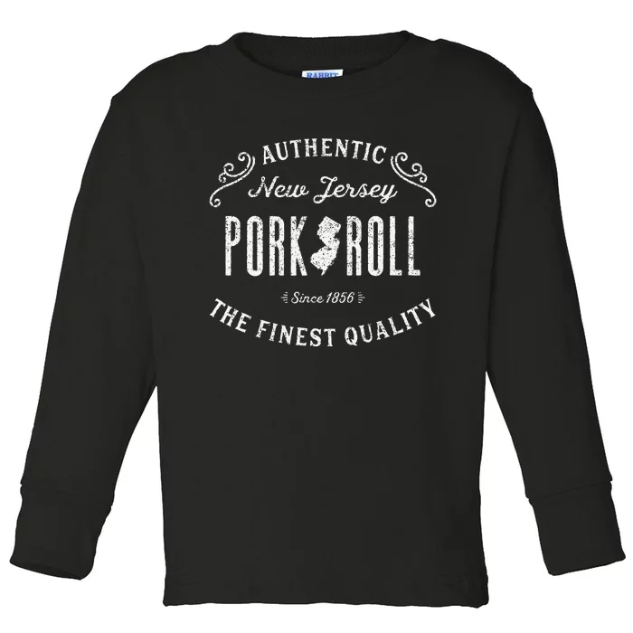 Vintage New Jersey Pork Roll Toddler Long Sleeve Shirt