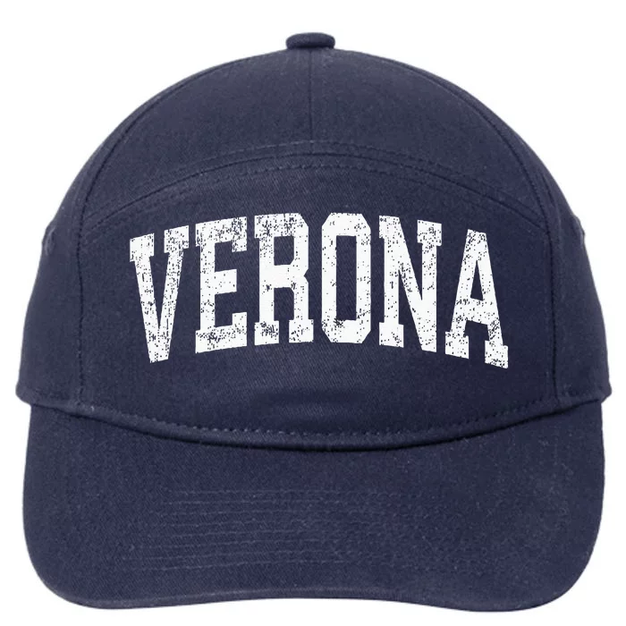 Verona New Jersey NJ Vintage Athletic Sports Design 7-Panel Snapback Hat