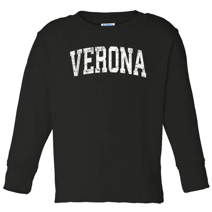 Verona New Jersey NJ Vintage Athletic Sports Toddler Long Sleeve Shirt