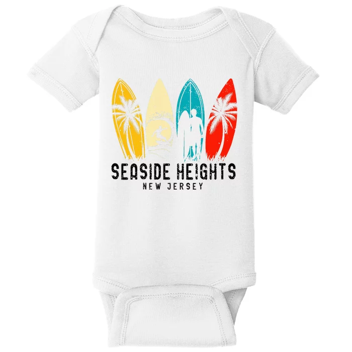 Vintage New Jersey Seaside Heights Surfboarder Baby Bodysuit