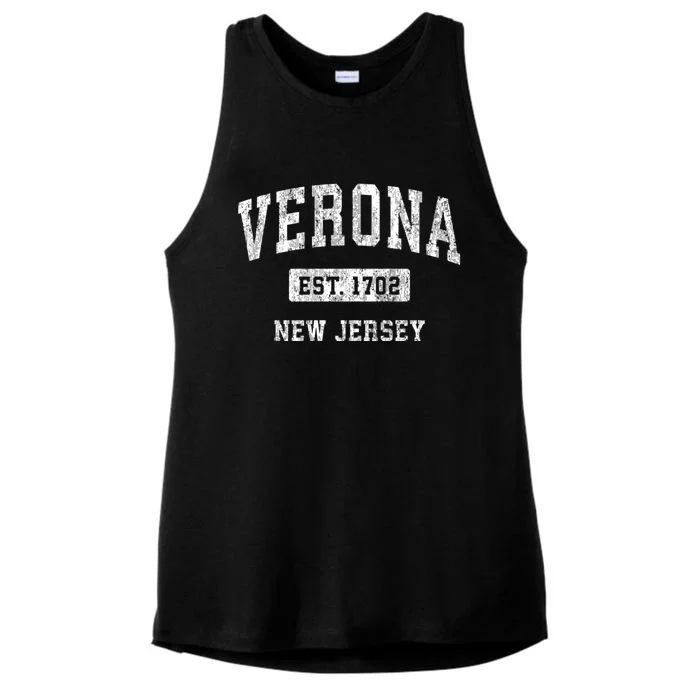 Verona New Jersey Nj Vintage Established Sports Design Ladies Tri-Blend Wicking Tank