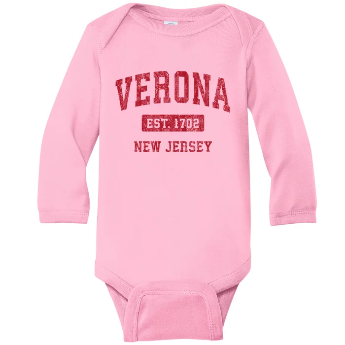 Verona New Jersey Nj Vintage Sports Baby Long Sleeve Bodysuit