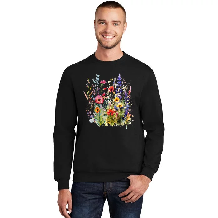 Vintage Nature Lover Botanical Floral Aesthetic Wildflowers Sweatshirt