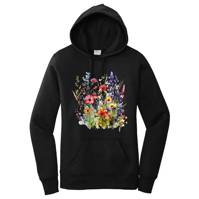 Vintage Nature Lover Botanical Floral Aesthetic Wildflowers Women's Pullover Hoodie