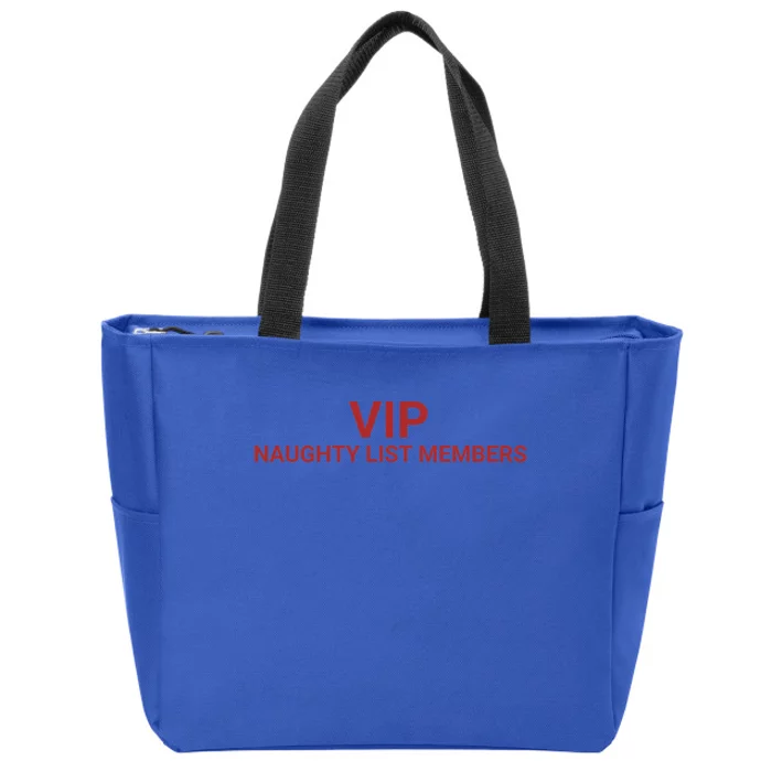 Vip Naughty List Members Gift Zip Tote Bag