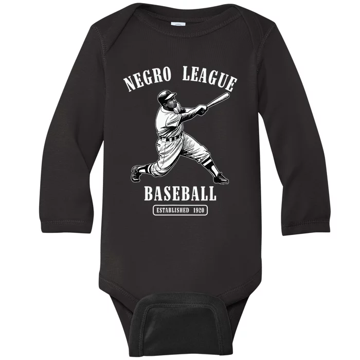 Vintage Negro League Baseball Black History Month Juneteenth Baby Long Sleeve Bodysuit